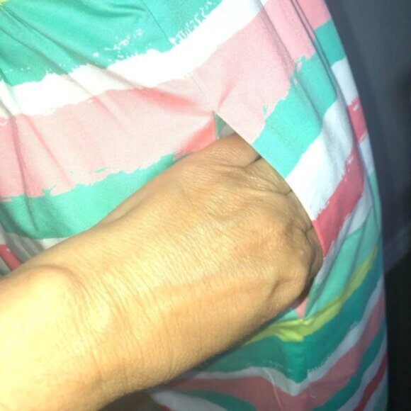 Vineyard Vines Strapless Dress 4 Stripes Pink Green White Back  Zipper Mini - Picture 9 of 16